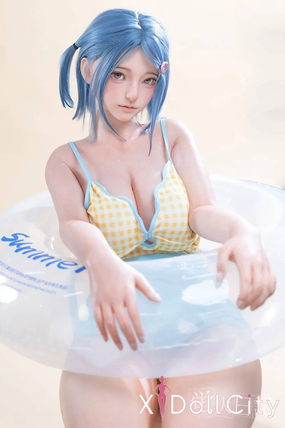 蛍火日記 164cm Gカップ 菜々子(Nanako)水色ツインテール 萌え系 口開閉機能付き JK衣装選択可能 超リアル塗装加工あり フルシリコン製ラブドール