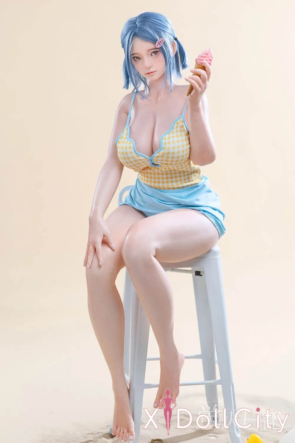 蛍火日記 164cm Gカップ 菜々子(Nanako)水色ツインテール 萌え系 口開閉機能付き JK衣装選択可能 超リアル塗装加工あり フルシリコン製ラブドール