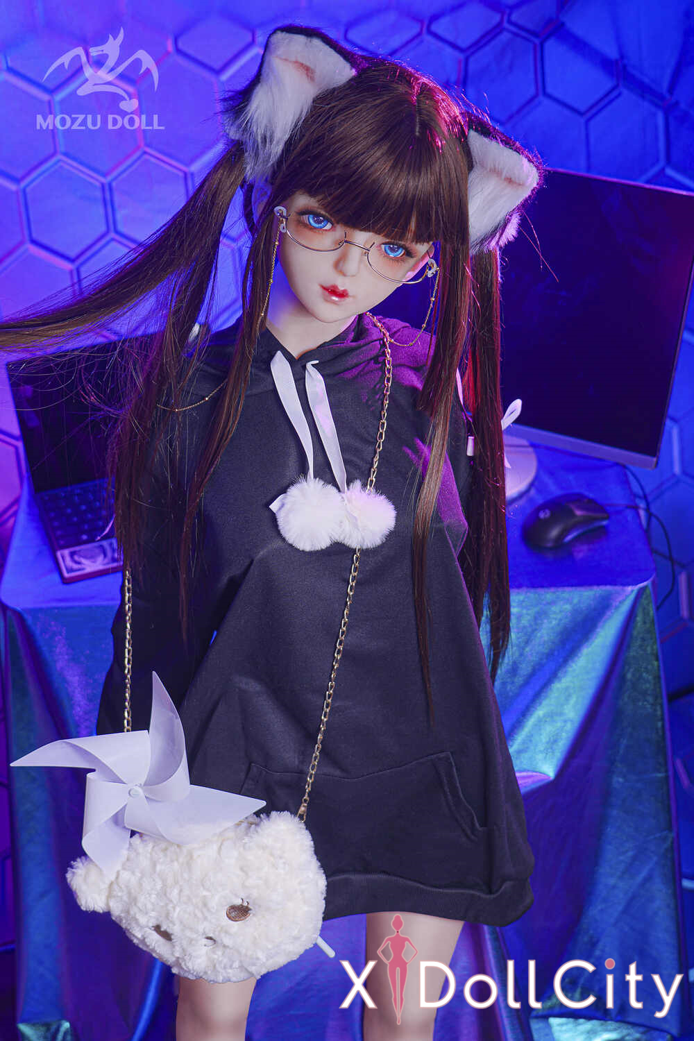 MOZU Doll 黑猫 145cm 成人スタイルラブドール ツンデレ猫系スレンダー TPE製 ラブドール貧乳