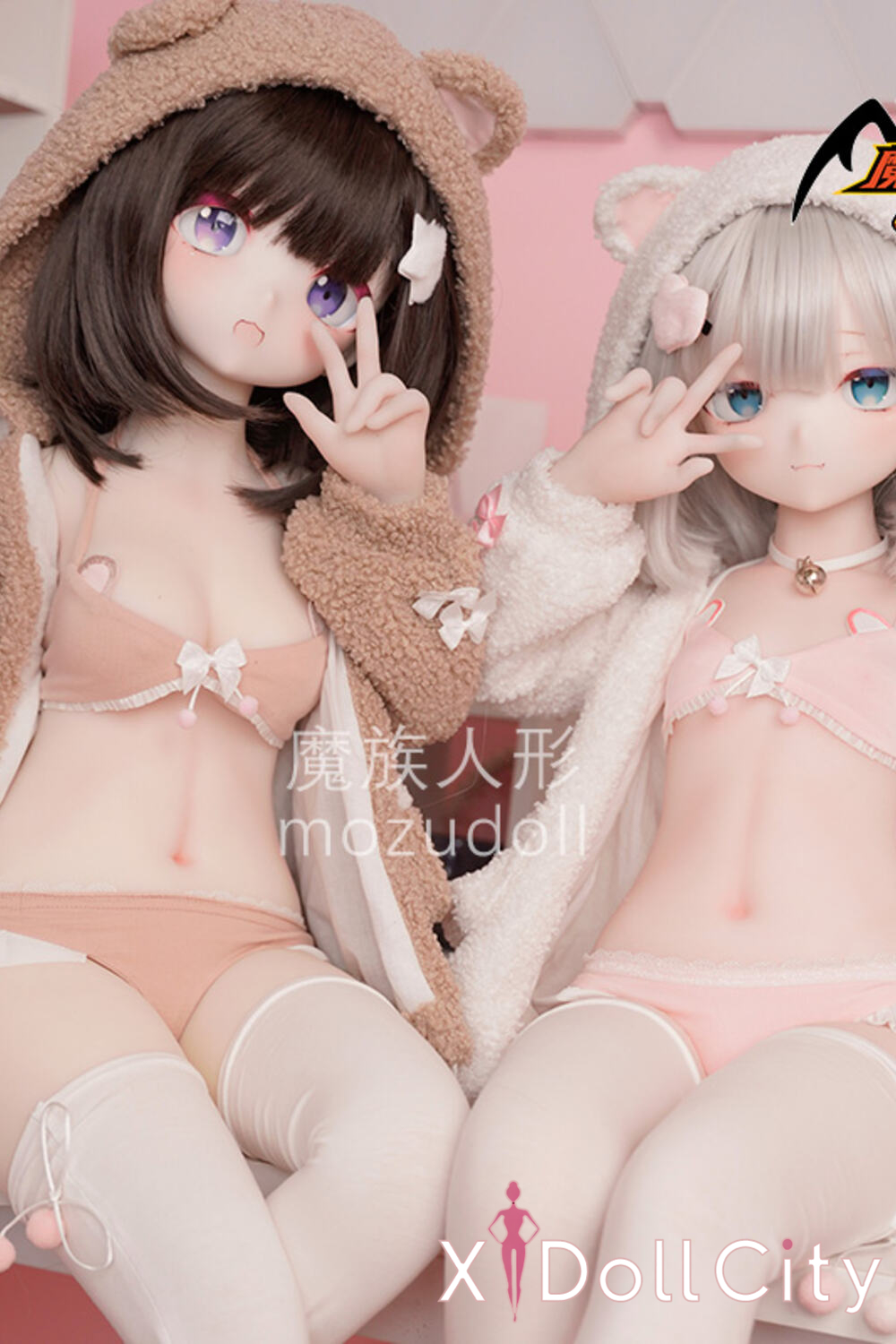 MOZU Doll 萌芽 成人スタイルラブドール キュートな小悪魔ミニ ビニールヘッド＋TPEボディ ラブドール貧乳