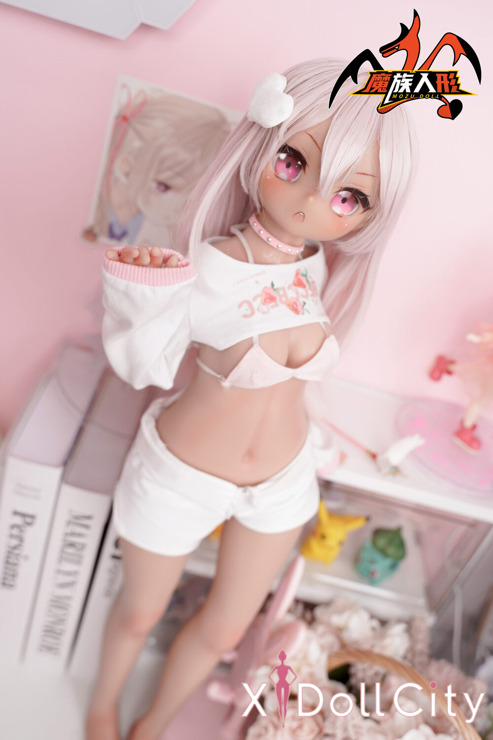MOZU Doll 小黑 成人スタイルラブドール 可愛い ビニールヘッド＋シリコンボディ ラブドール貧乳