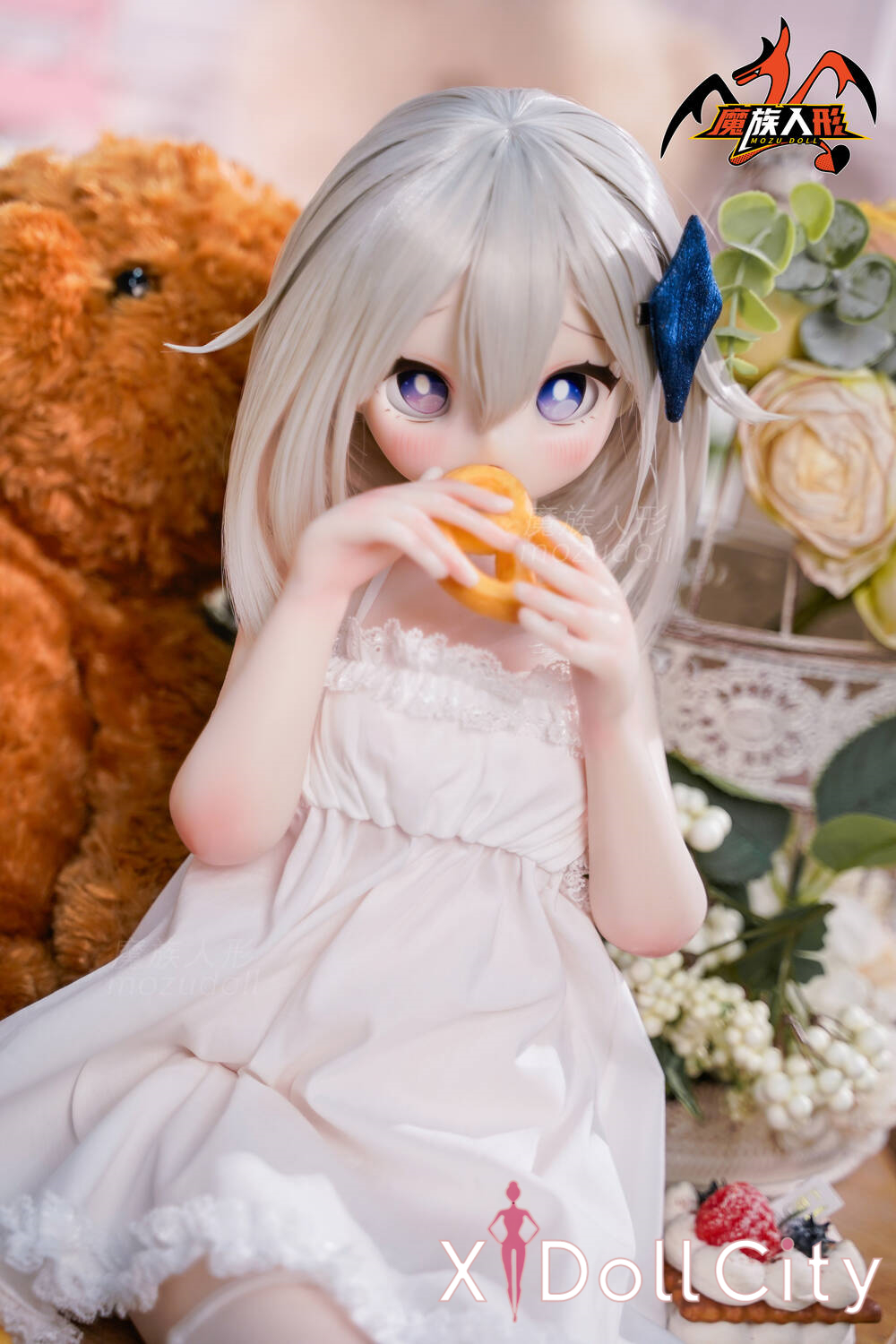 MOZU Doll 小小萌 成人スタイルラブドール 可愛い ビニールヘッド＋シリコンボディ ラブドール貧乳