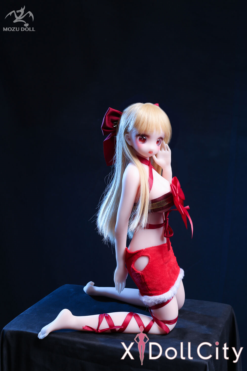 MOZU Doll 红鲤 成人スタイルラブドール サンタ風リボン衣装 可愛い フルシリコン製 ラブドール貧乳