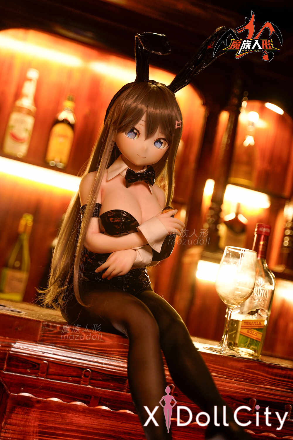 MOZU Doll 麻衣 成人スタイルラブドール セクシーバニーミニ ビニールヘッド＋TPEボディ ラブドール良乳