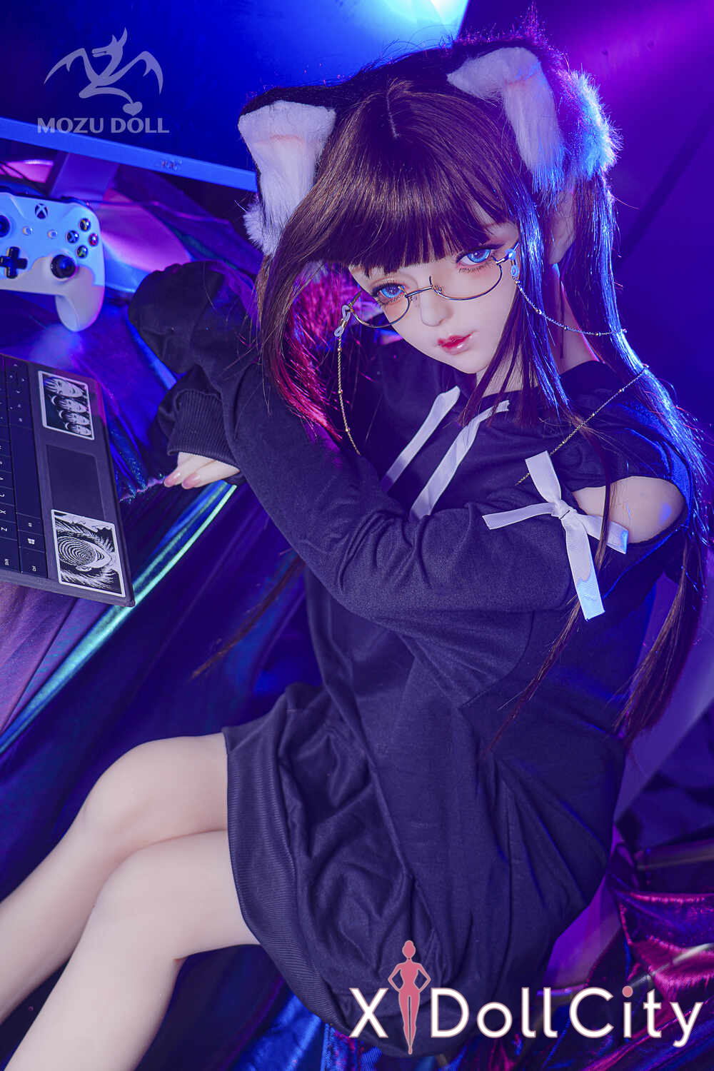 MOZU Doll 黑猫 145cm 成人スタイルラブドール ツンデレ猫系スレンダー TPE製 ラブドール貧乳
