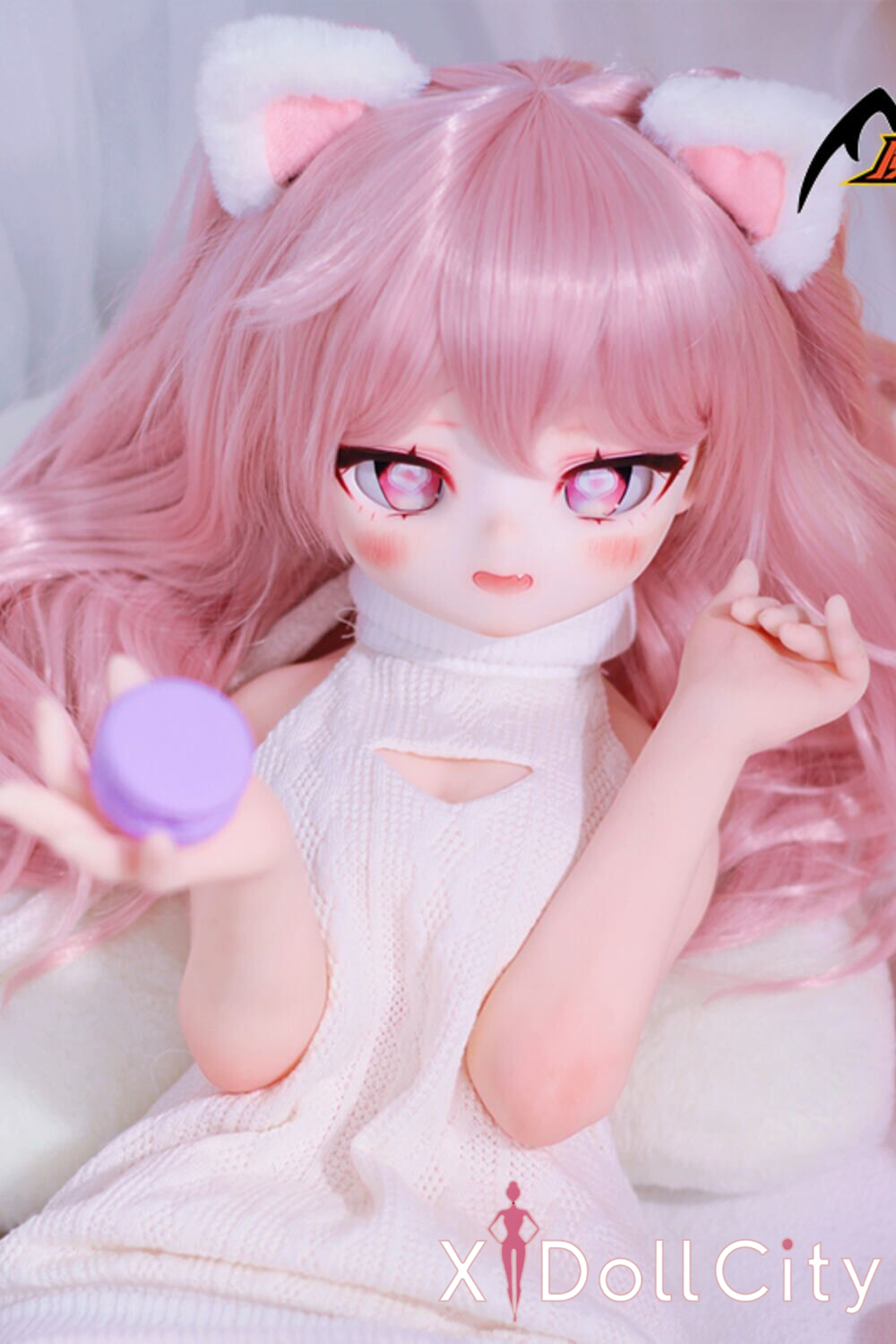 MOZU Doll 愛莉 成人スタイルラブドール キュートな猫耳ミニ ビニールヘッド＋TPEボディ ラブドール貧乳