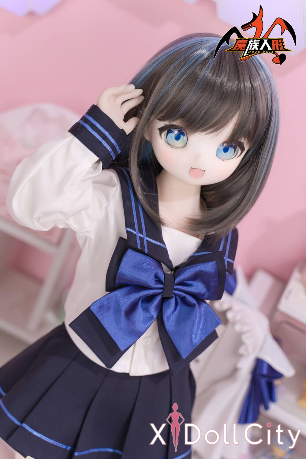 MOZU Doll 猫猫 成人スタイルラブドール キュートなロリ系ミニ ビニールヘッド＋TPEボディ ラブドール良乳