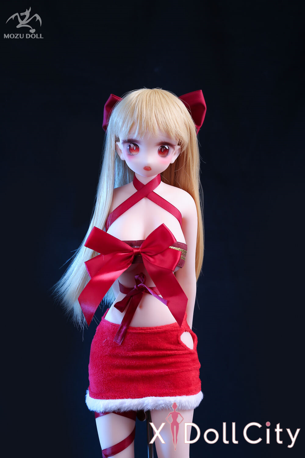 MOZU Doll 红鲤 成人スタイルラブドール サンタ風リボン衣装 可愛い フルシリコン製 ラブドール貧乳