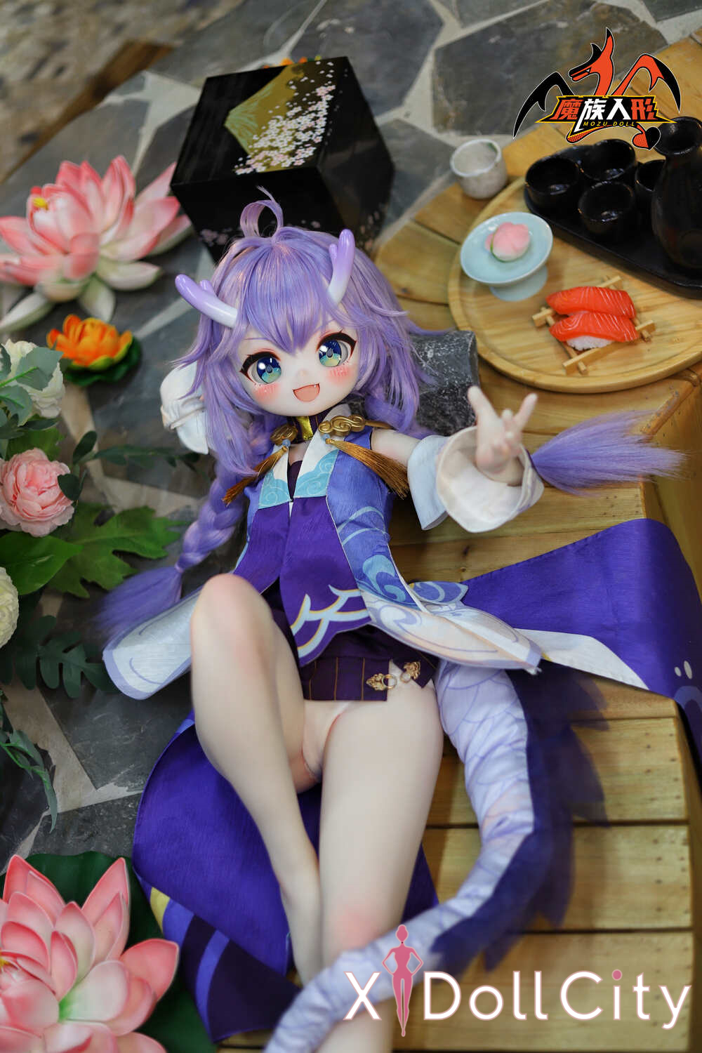 MOZU Doll 小白龍 成人スタイルラブドール アニメ ビニールヘッド＋TPEボディ ラブドール貧乳