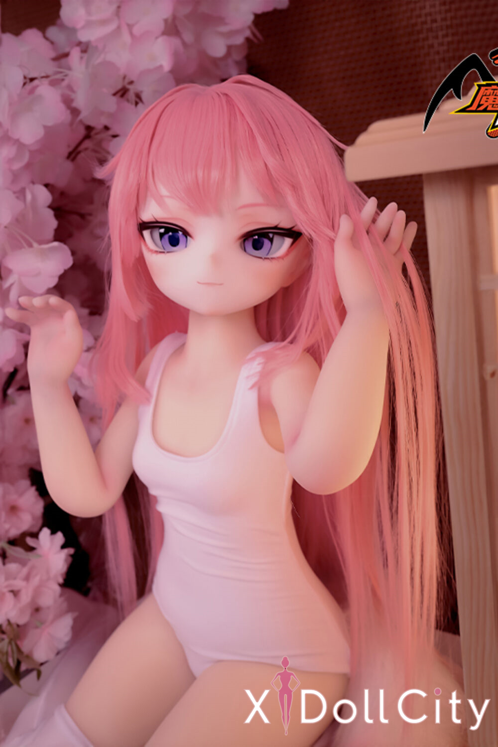 MOZU Doll 小狐狸 成人スタイルラブドール アニメ 妖艶アニメ風 ビニールヘッド＋TPEボディ ラブドール貧乳