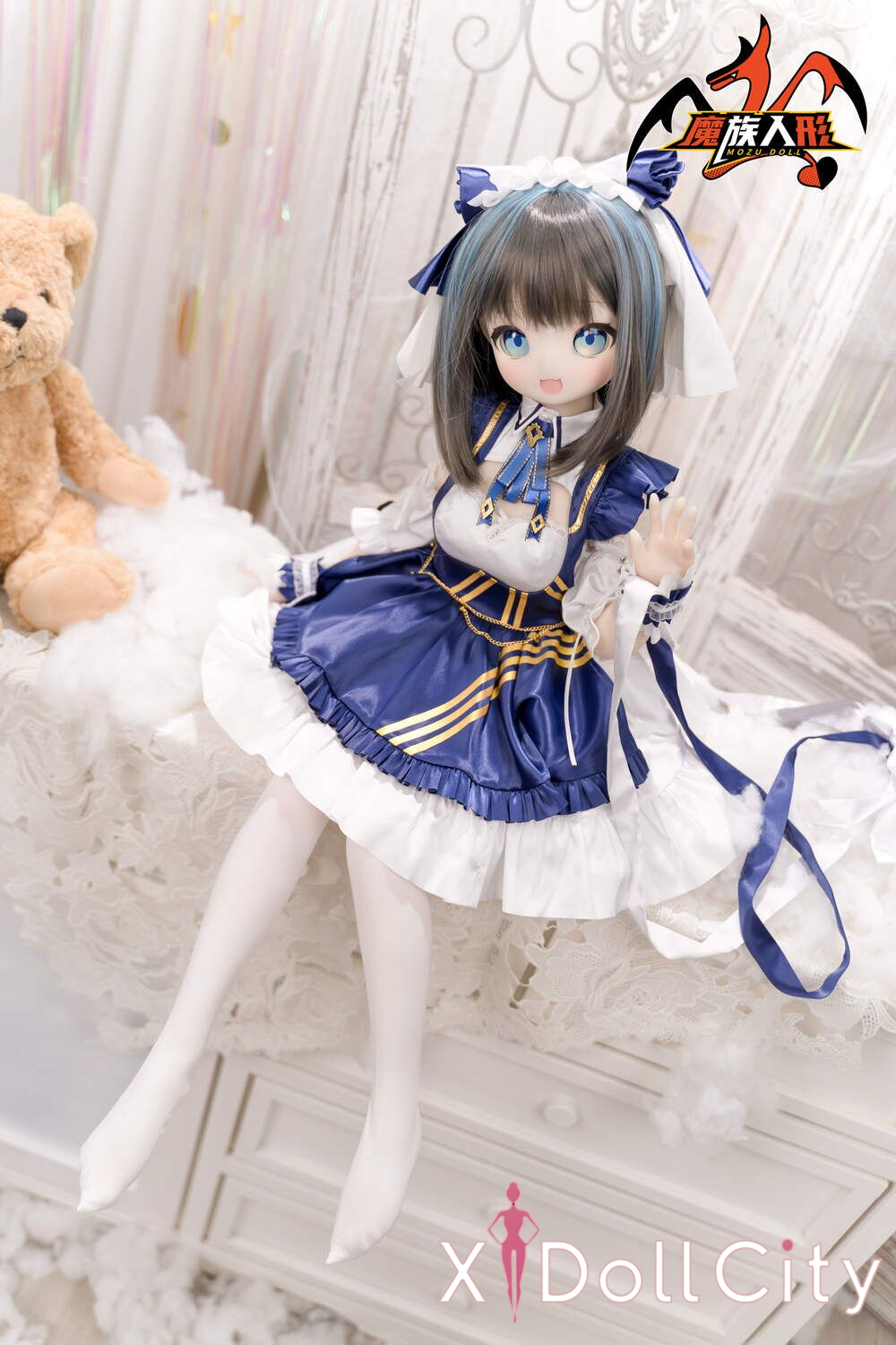 MOZU Doll 猫猫 成人スタイルラブドール キュートなロリ系ミニ ビニールヘッド＋TPEボディ ラブドール良乳