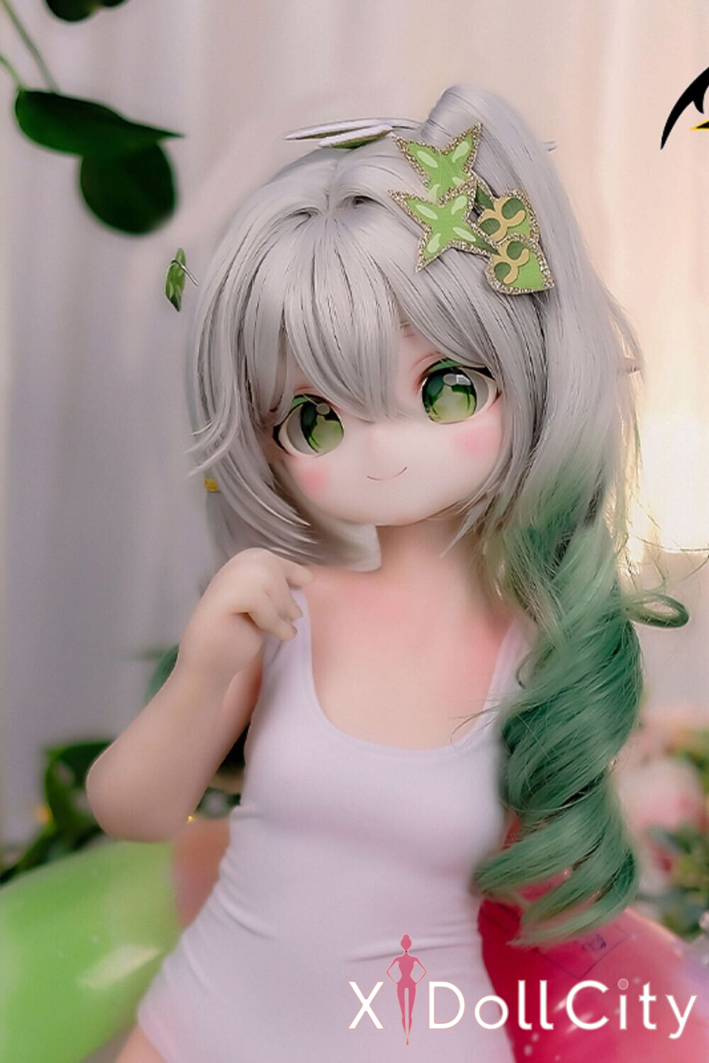 MOZU Doll 小草 成人スタイルラブドール アニメ キュートなアニメ風 ビニールヘッド＋TPEボディ ラブドール貧乳