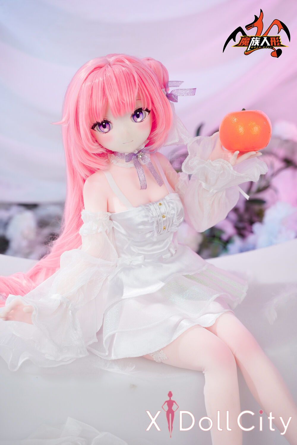 MOZU Doll 桃香 成人スタイルラブドール ピンクヘア天真ロリ系ミニ ビニールヘッド＋TPEボディ ラブドール良乳