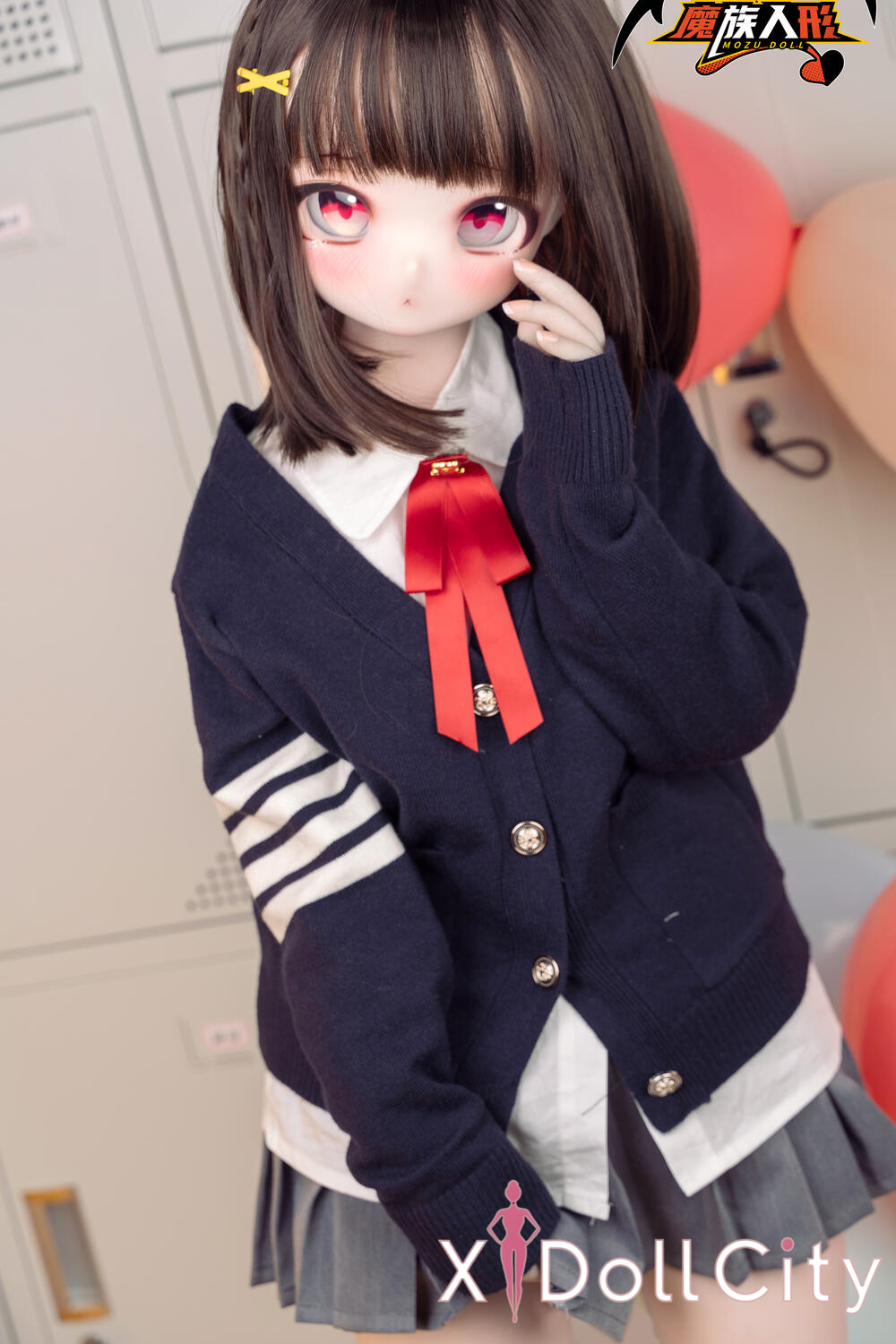 MOZU Doll 露比 成人スタイルラブドール ロリ学生風 可愛な女の子 ビニールヘッド&軟質ヘッド＋TPEボディ ラブドール貧乳