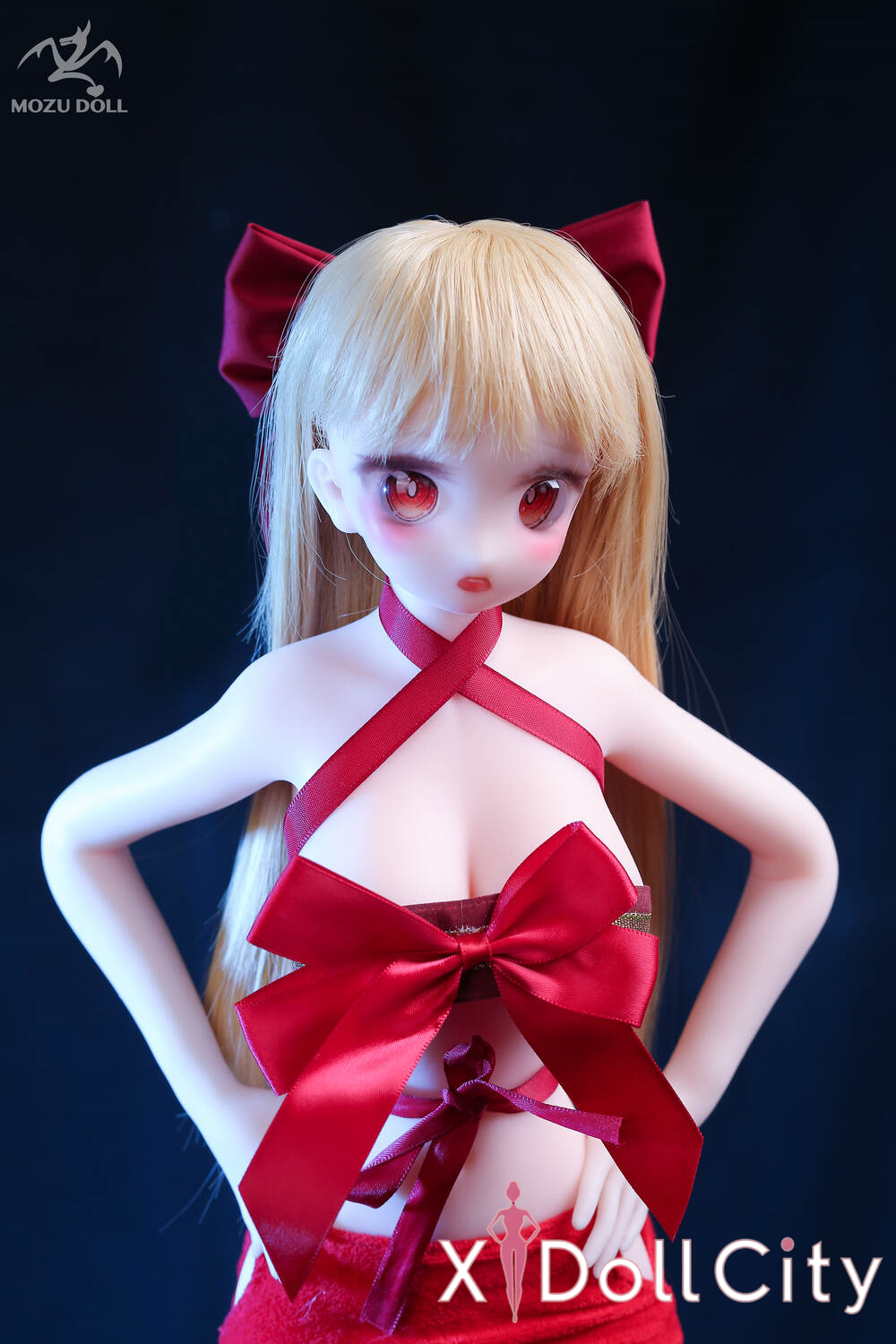MOZU Doll 红鲤 成人スタイルラブドール サンタ風リボン衣装 可愛い フルシリコン製 ラブドール貧乳