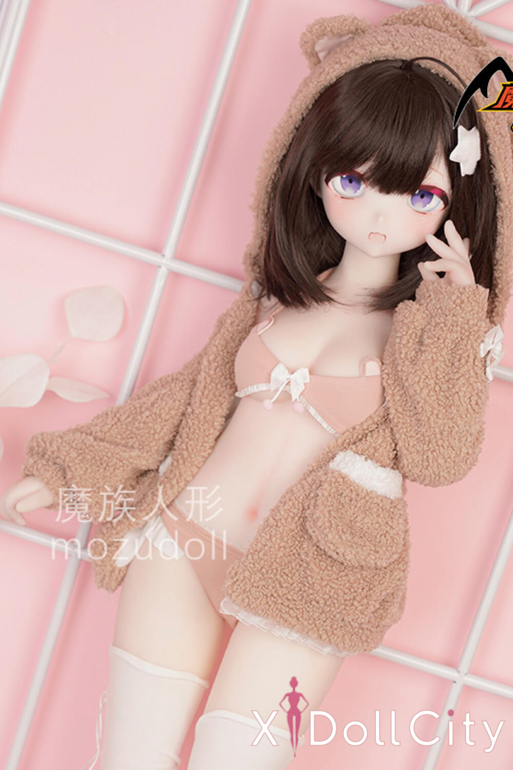 MOZU Doll 萌芽 成人スタイルラブドール キュートな小悪魔ミニ ビニールヘッド＋TPEボディ ラブドール貧乳