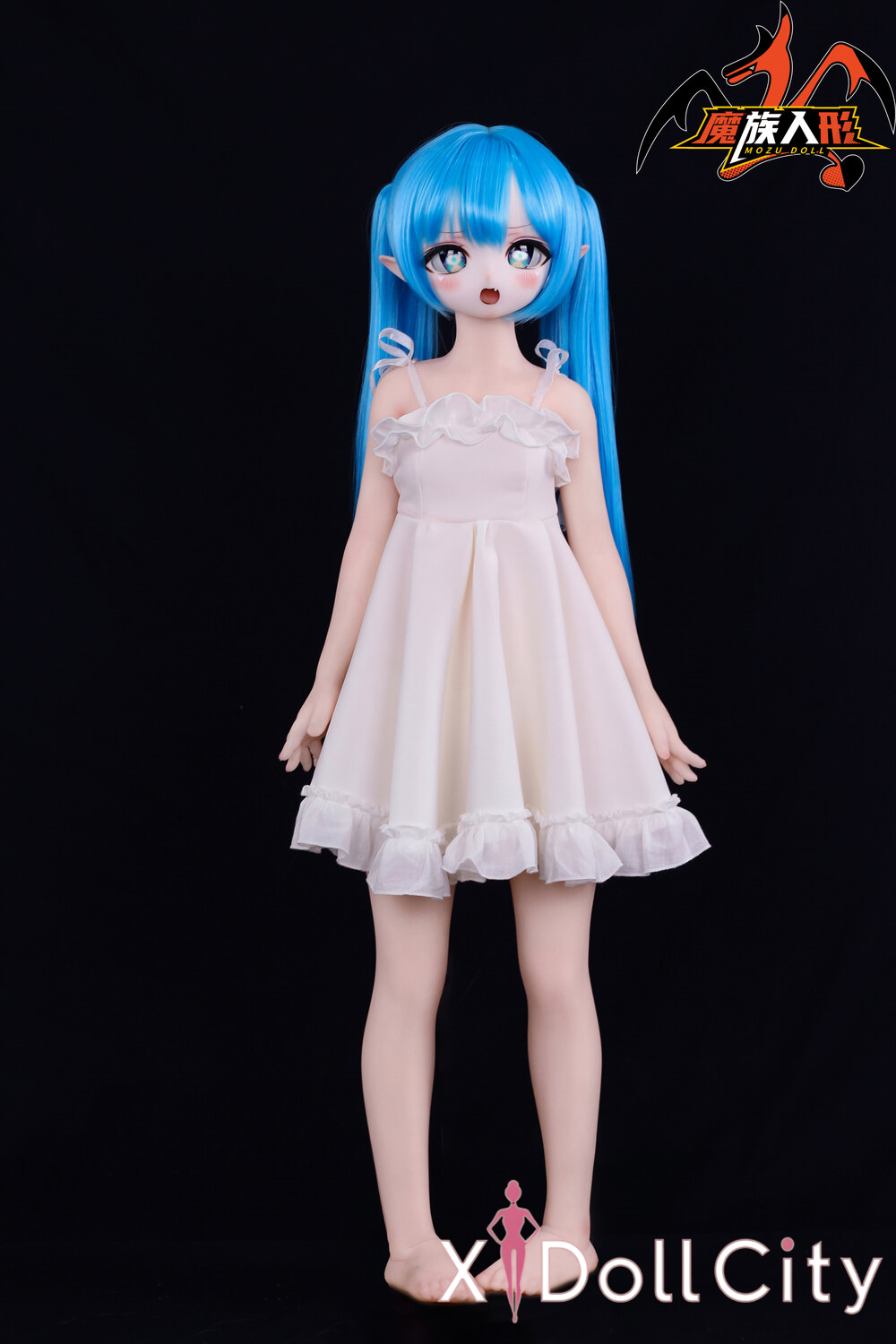 MOZU Doll 芙芙 成人スタイルラブドール 蒼髪エルフ系 ビニールヘッド＋TPEボディ ラブドール貧乳