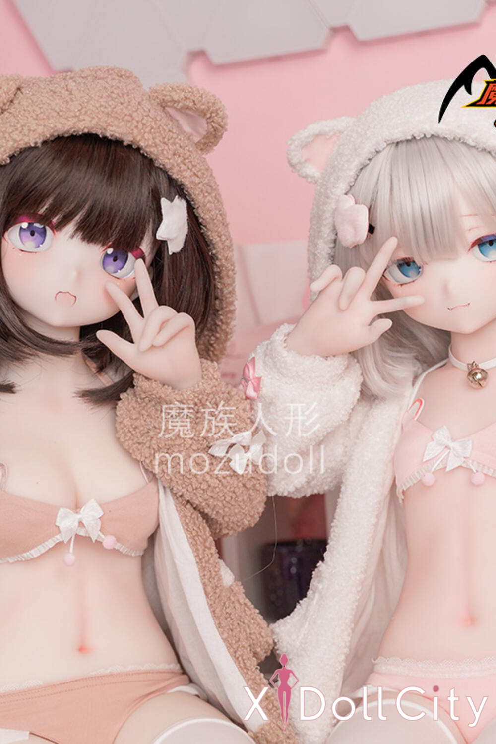 MOZU Doll 萌芽 成人スタイルラブドール キュートな小悪魔ミニ ビニールヘッド＋TPEボディ ラブドール貧乳
