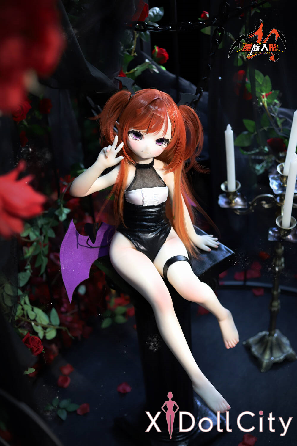 MOZU Doll 薩麗希尔 成人スタイルラブドール セクシー ビニールヘッド＋TPEボディ 小悪魔系ミニ ラブドール貧乳