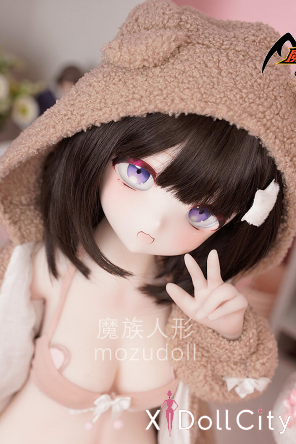 MOZU Doll 萌芽 成人スタイルラブドール キュートな小悪魔ミニ ビニールヘッド＋TPEボディ ラブドール貧乳