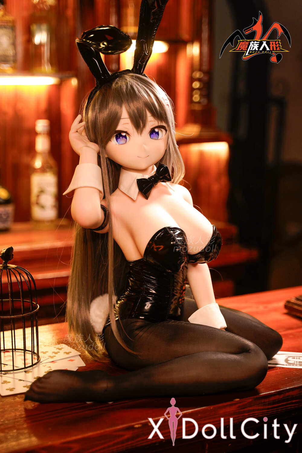 MOZU Doll 麻衣 成人スタイルラブドール セクシーバニーミニ ビニールヘッド＋TPEボディ ラブドール良乳