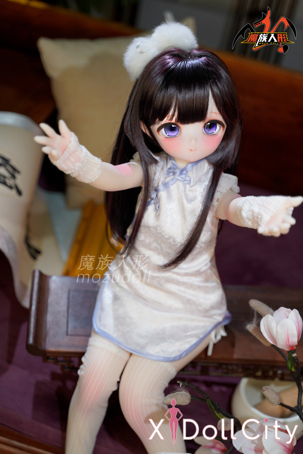 MOZU Doll 瑶瑶 成人スタイルラブドール 優雅チャイナドレスミニ ビニールヘッド＋TPEボディ ラブドール貧乳