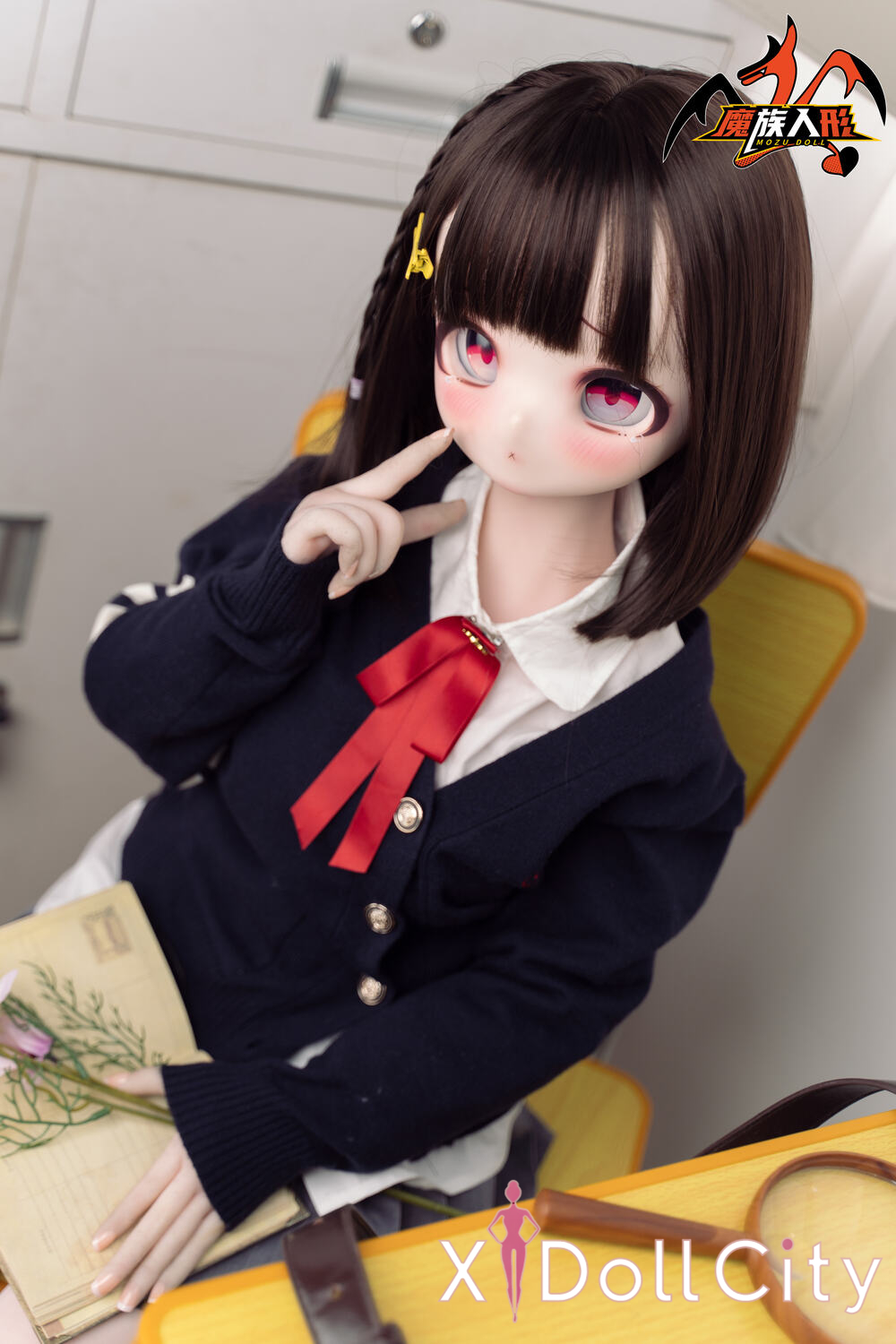 MOZU Doll 露比 成人スタイルラブドール ロリ学生風 可愛な女の子 ビニールヘッド&軟質ヘッド＋TPEボディ ラブドール貧乳
