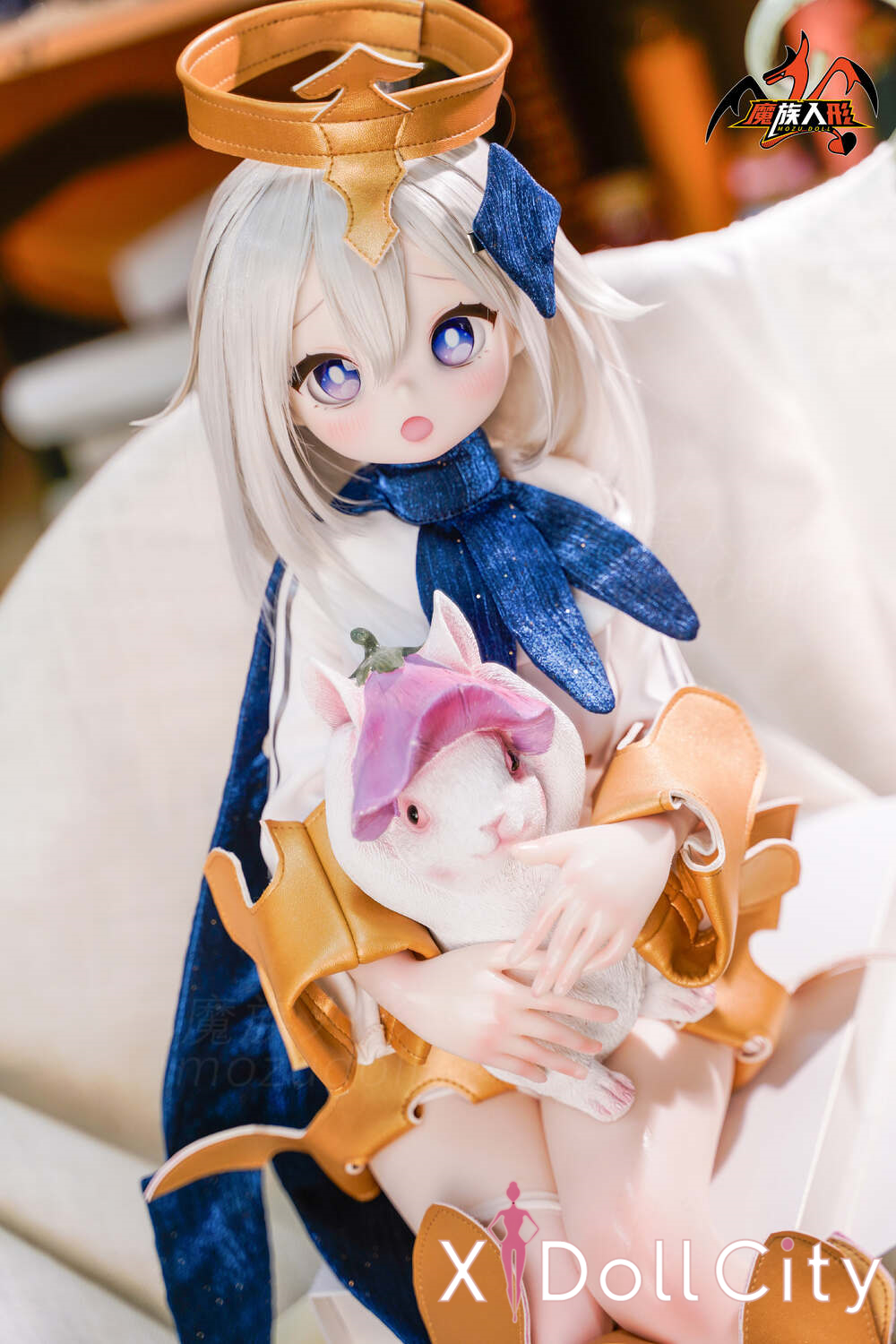 MOZU Doll 小小萌 成人スタイルラブドール 可愛い ビニールヘッド＋シリコンボディ ラブドール貧乳