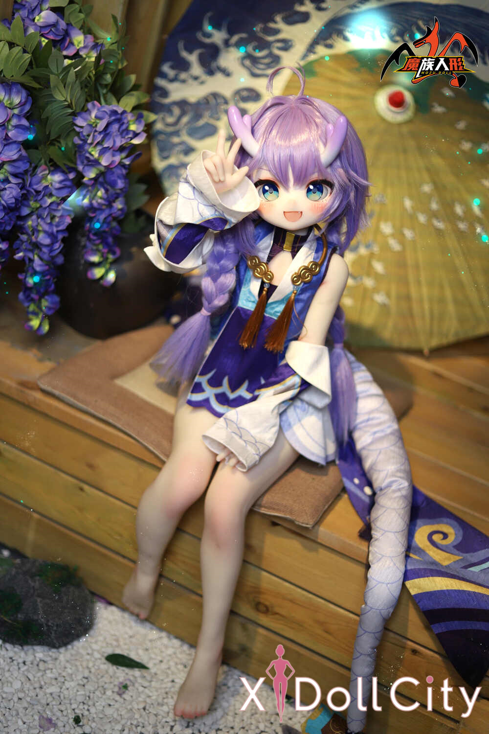 MOZU Doll 小白龍 成人スタイルラブドール アニメ ビニールヘッド＋TPEボディ ラブドール貧乳