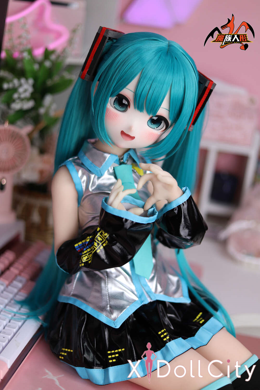 MOZU Doll 小音 成人スタイルラブドール 可愛いアニメ風 ビニールヘッド＋TPEボディ ラブドール貧乳