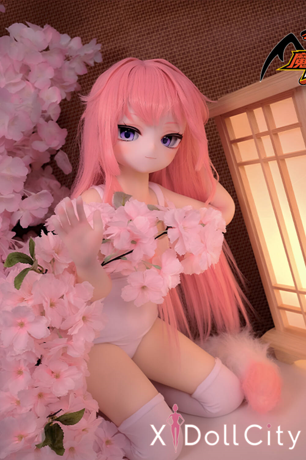 MOZU Doll 小狐狸 成人スタイルラブドール アニメ 妖艶アニメ風 ビニールヘッド＋TPEボディ ラブドール貧乳