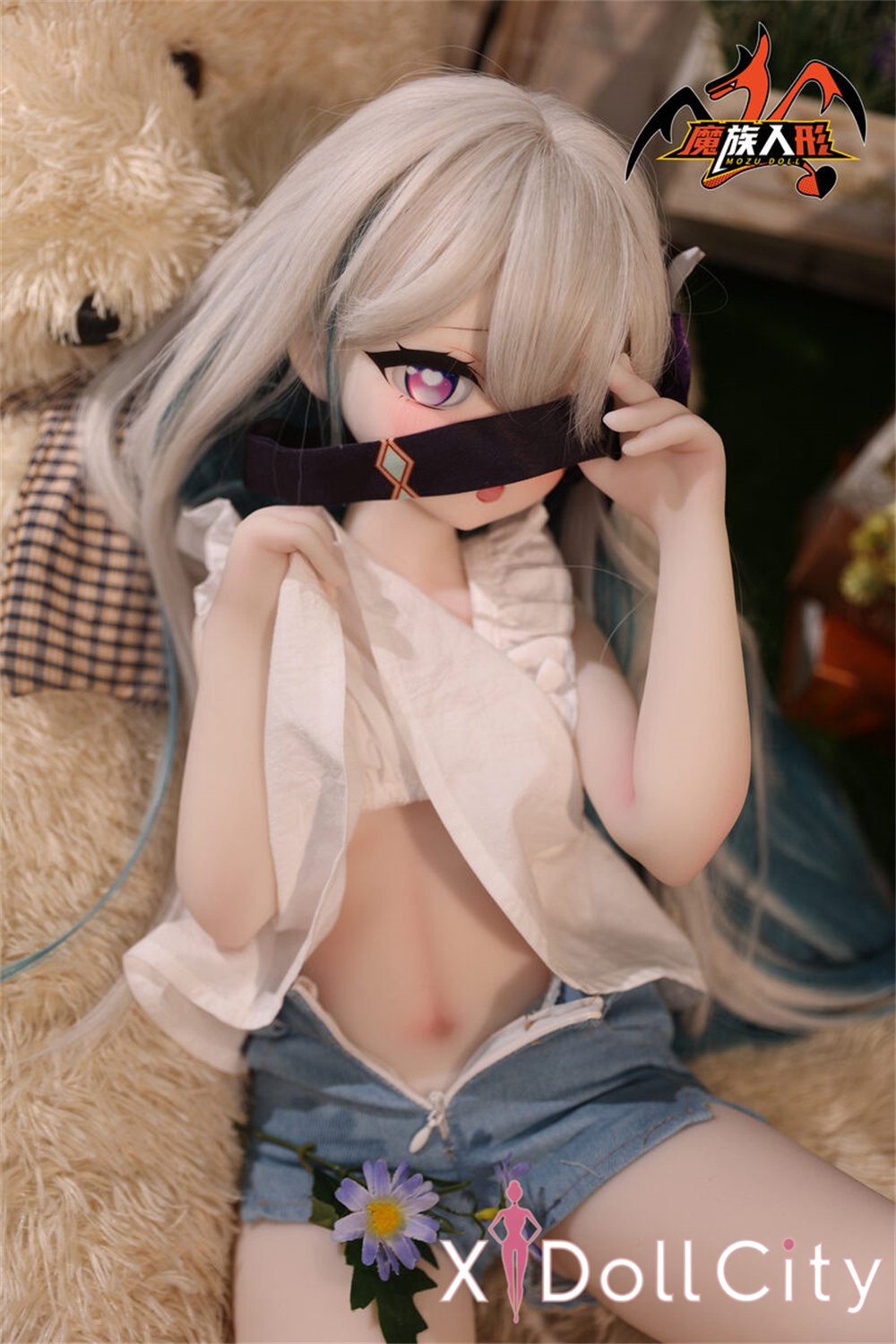 MOZU Doll 瑩儿 成人スタイルラブドール 可愛いファンタジーミニ ビニールヘッド＋TPEボディ ラブドール貧乳