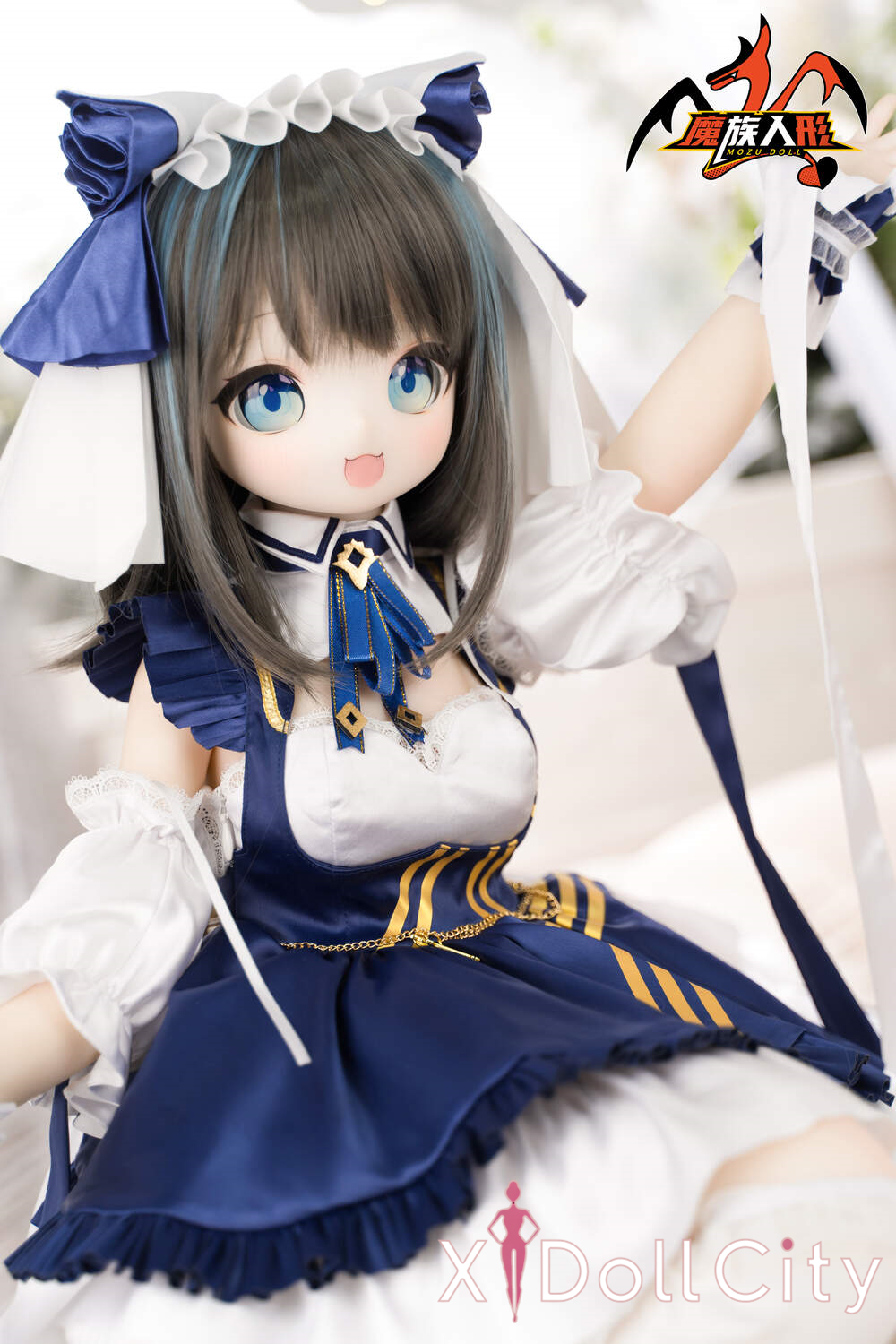 MOZU Doll 猫猫 成人スタイルラブドール キュートなロリ系ミニ ビニールヘッド＋TPEボディ ラブドール良乳