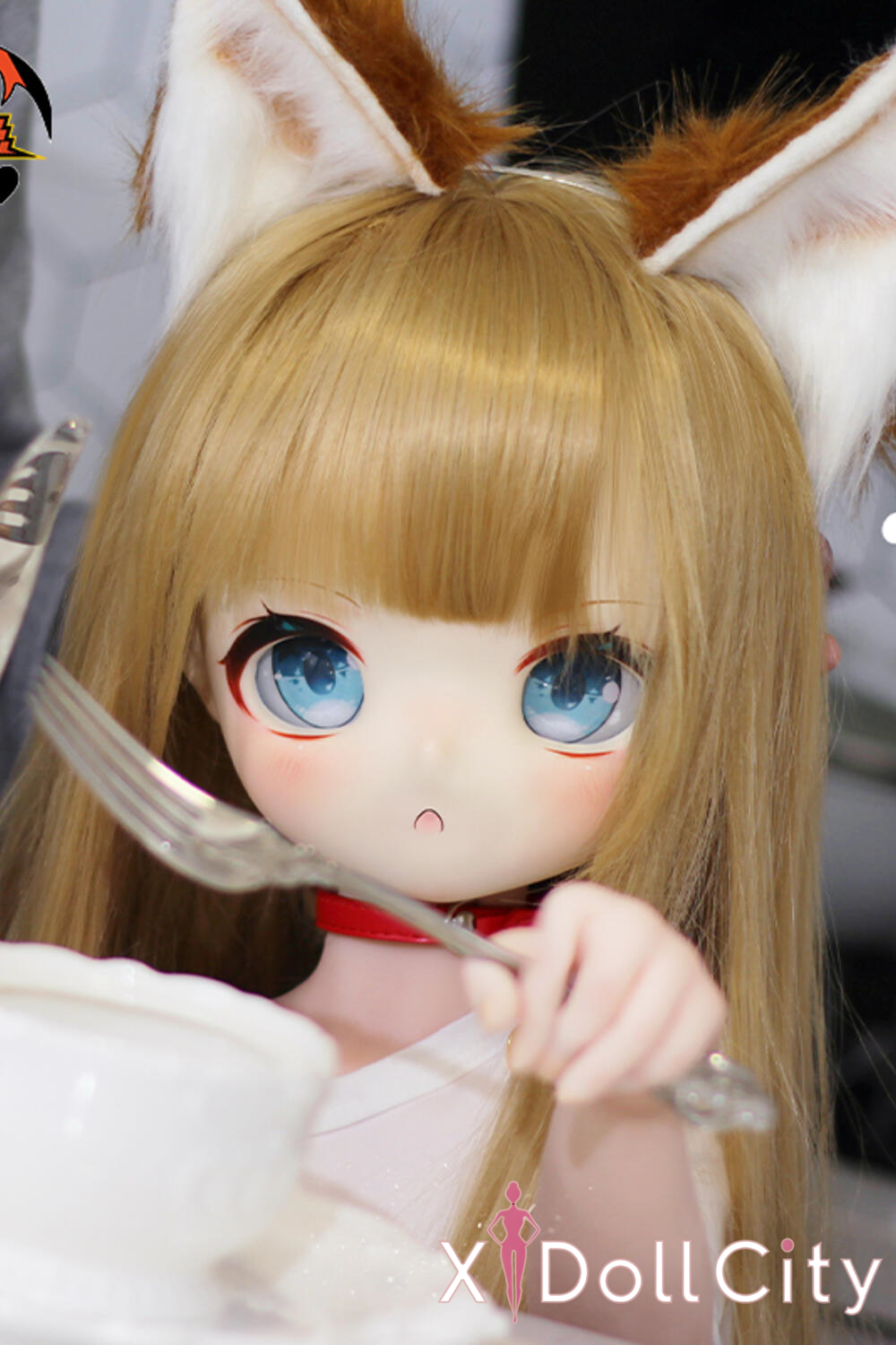 MOZU Doll 黄豆 成人スタイルラブドール キュートなアニメ耳 ビニールヘッド＋TPEボディ ラブドール貧乳