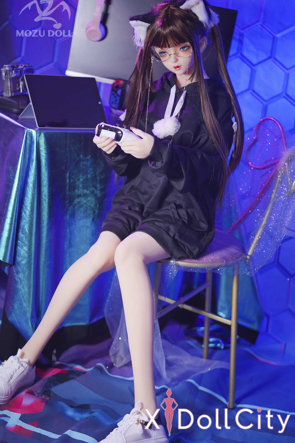 MOZU Doll 黑猫 145cm 成人スタイルラブドール ツンデレ猫系スレンダー TPE製 ラブドール貧乳