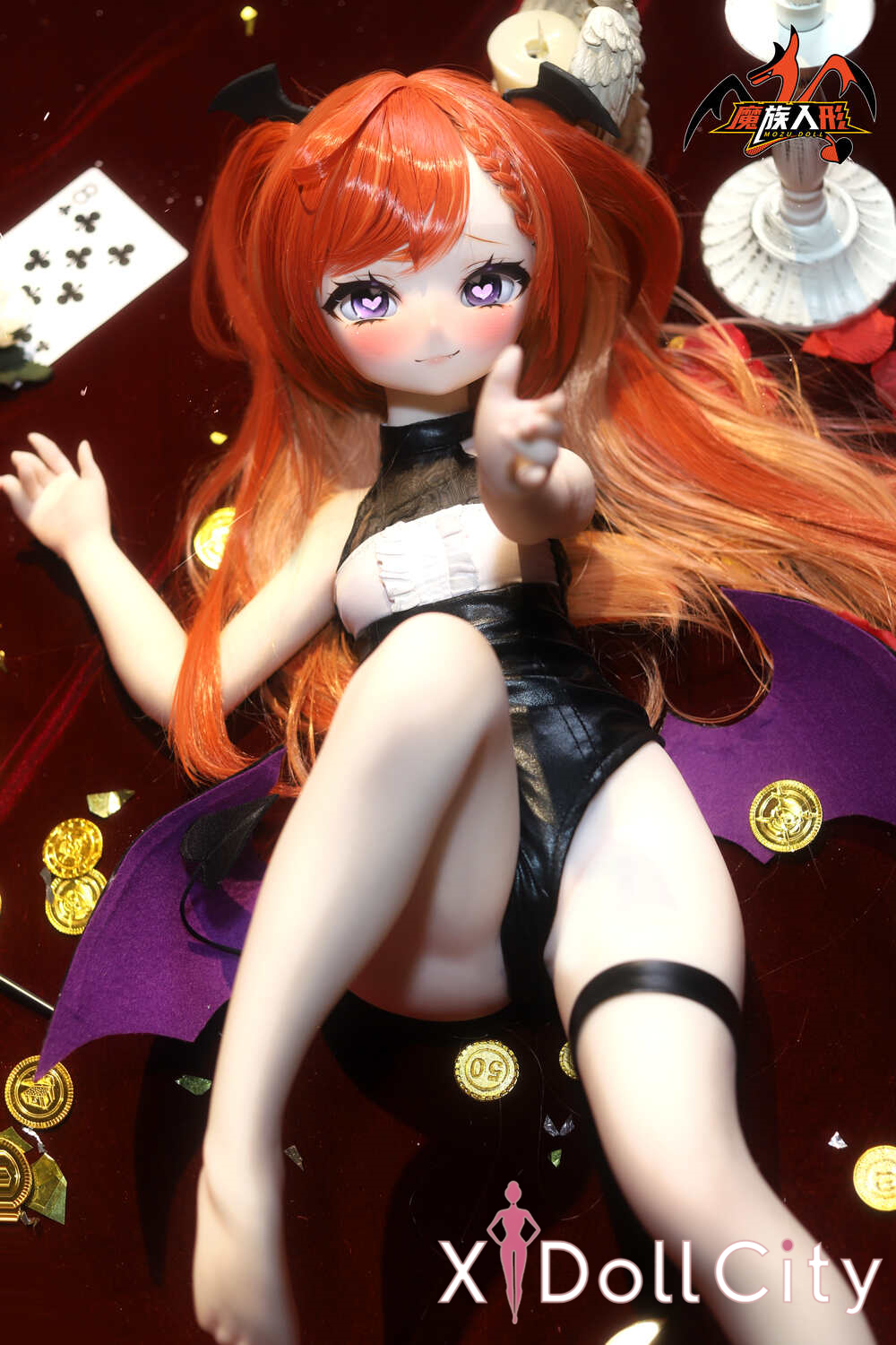 MOZU Doll 薩麗希尔 成人スタイルラブドール セクシー ビニールヘッド＋TPEボディ 小悪魔系ミニ ラブドール貧乳