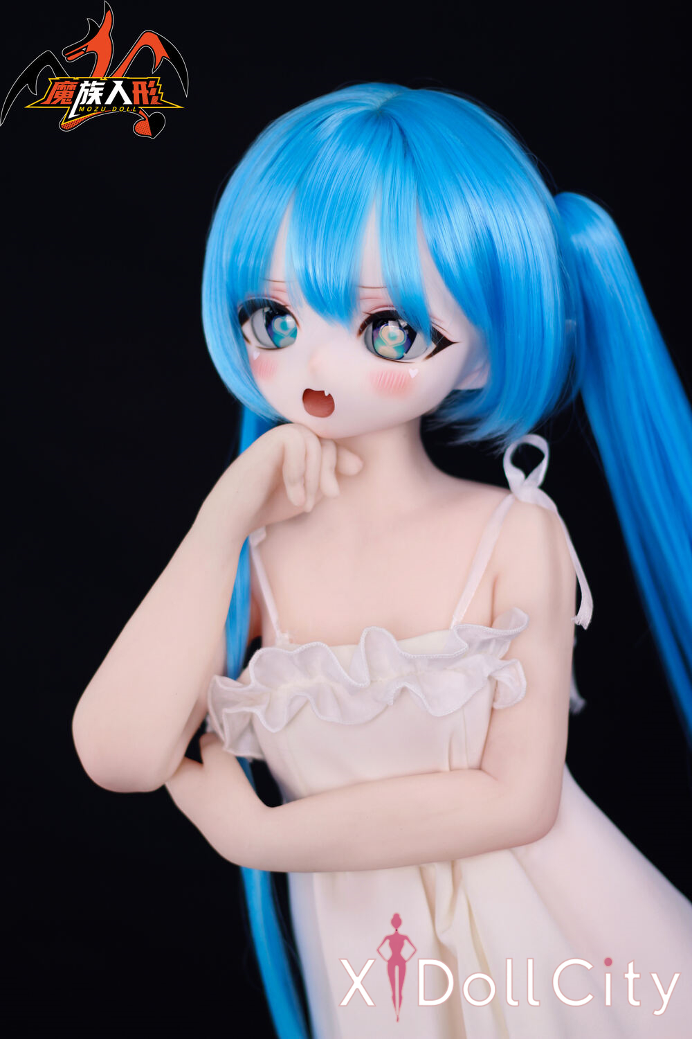 MOZU Doll 芙芙 成人スタイルラブドール 蒼髪エルフ系 ビニールヘッド＋TPEボディ ラブドール貧乳