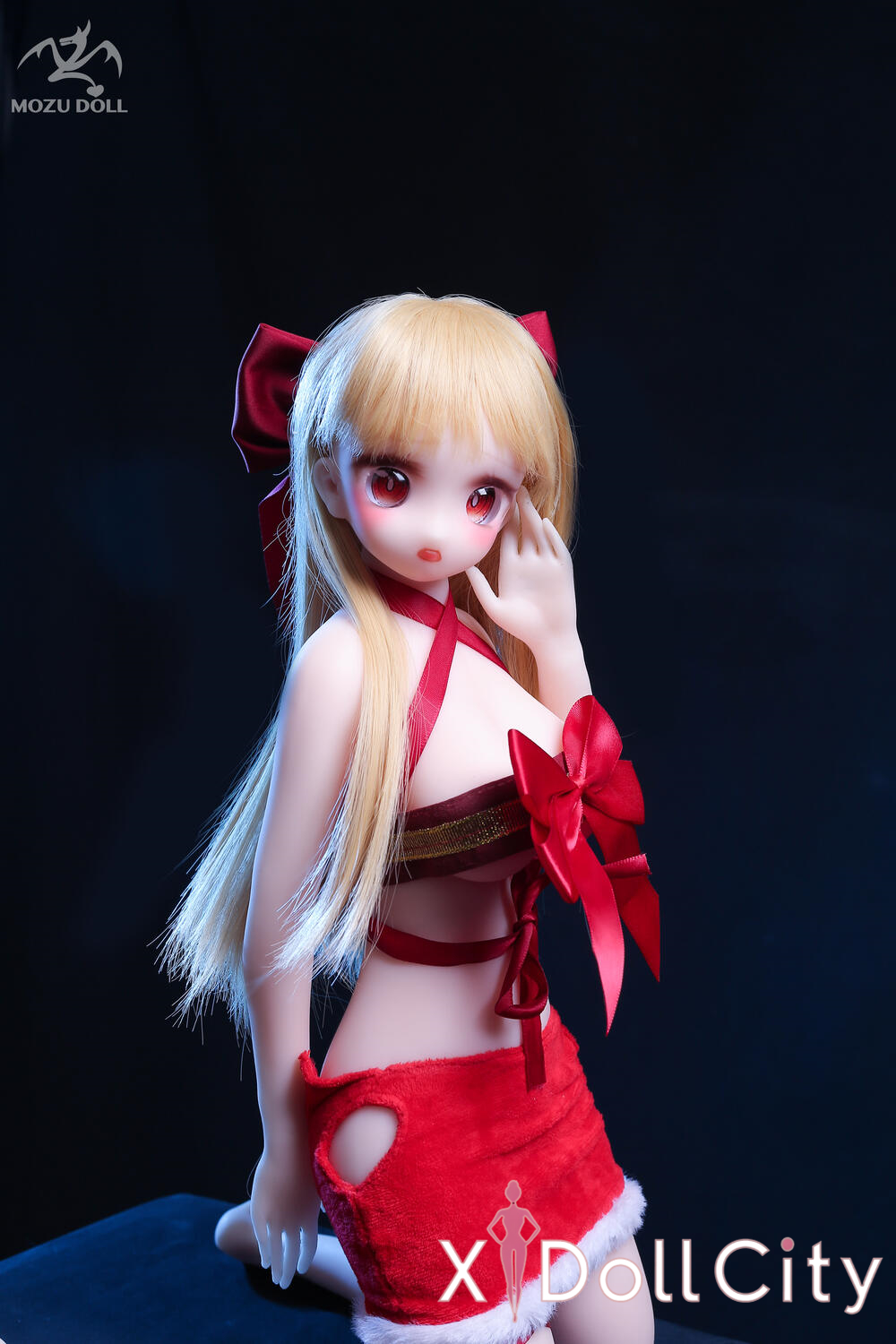 MOZU Doll 红鲤 成人スタイルラブドール サンタ風リボン衣装 可愛い フルシリコン製 ラブドール貧乳