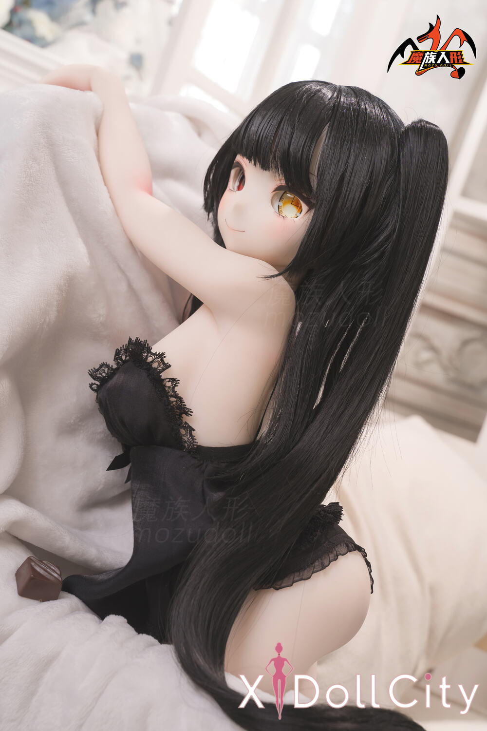MOZU Doll 梦姬 成人スタイルラブドール ツインテール小悪魔ミニ ビニールヘッド＋TPEボディ ラブドール良乳