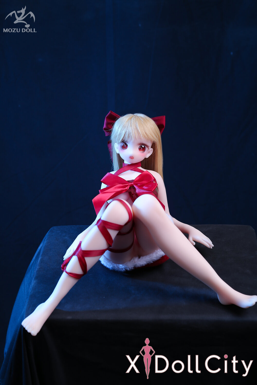 MOZU Doll 红鲤 成人スタイルラブドール サンタ風リボン衣装 可愛い フルシリコン製 ラブドール貧乳