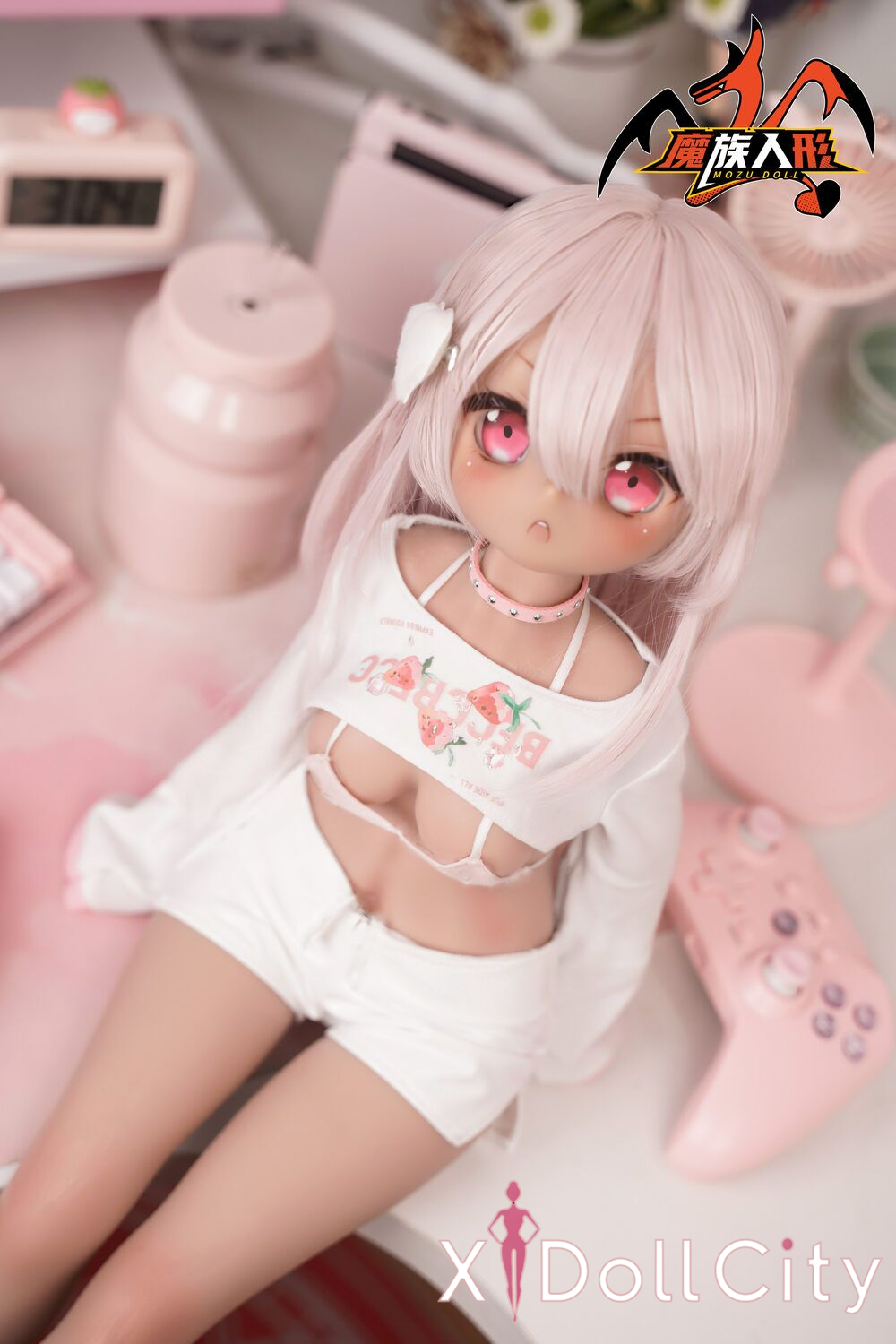 MOZU Doll 小黑 成人スタイルラブドール 可愛い ビニールヘッド＋シリコンボディ ラブドール貧乳