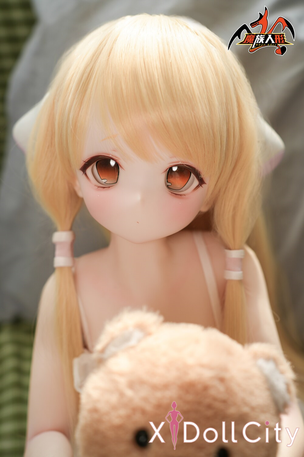 MOZU Doll 小吉 成人スタイルラブドール 金髪ロリ癒し系ミニ ビニールヘッド＋TPEボディ ラブドール良乳