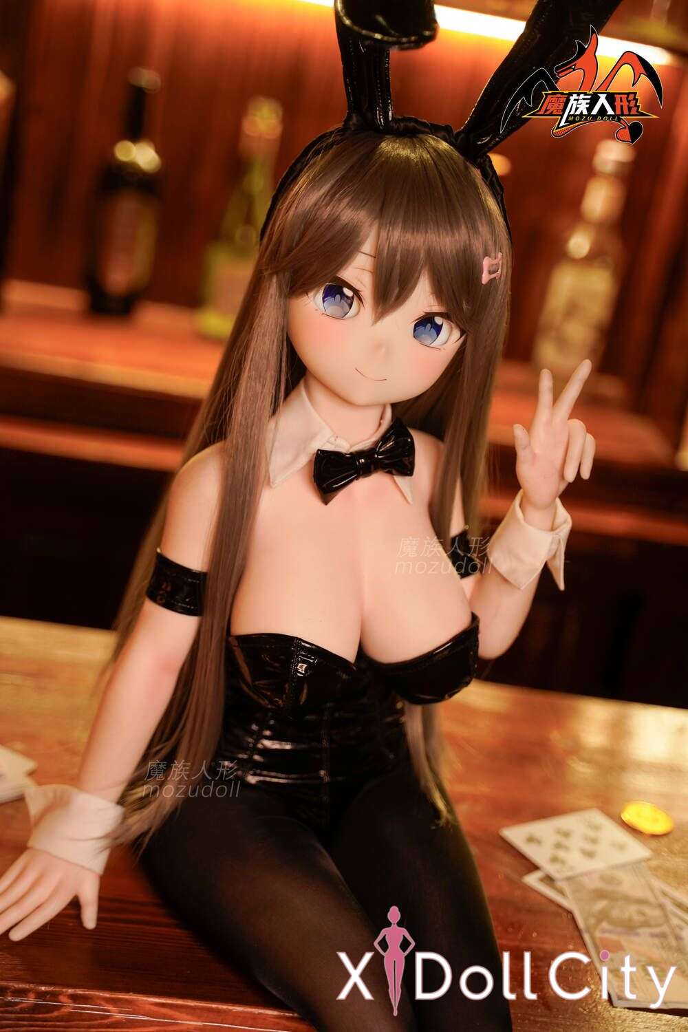 MOZU Doll 麻衣 成人スタイルラブドール セクシーバニーミニ ビニールヘッド＋TPEボディ ラブドール良乳