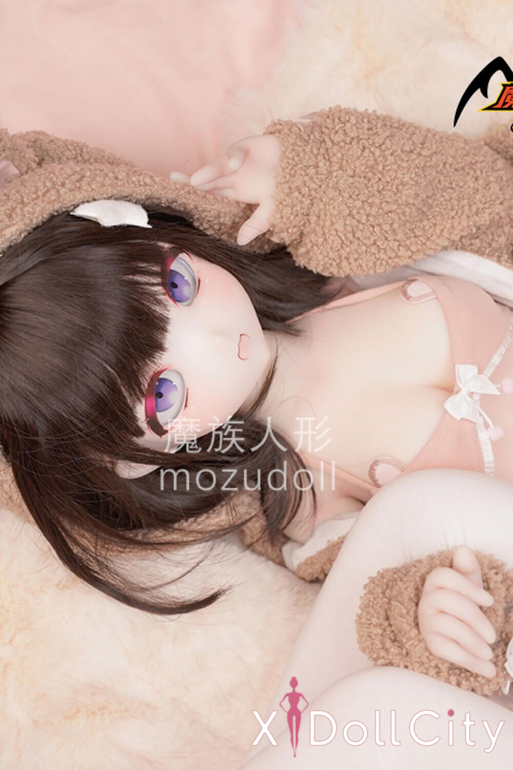 MOZU Doll 萌芽 成人スタイルラブドール キュートな小悪魔ミニ ビニールヘッド＋TPEボディ ラブドール貧乳