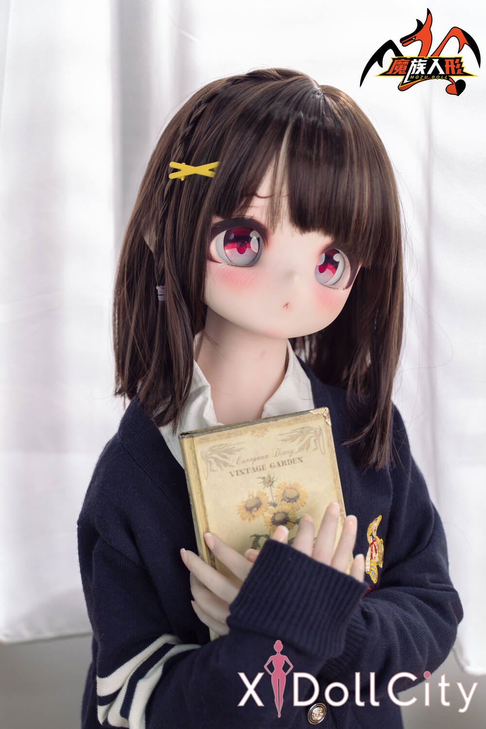MOZU Doll 露比 成人スタイルラブドール ロリ学生風 可愛な女の子 ビニールヘッド&軟質ヘッド＋TPEボディ ラブドール貧乳