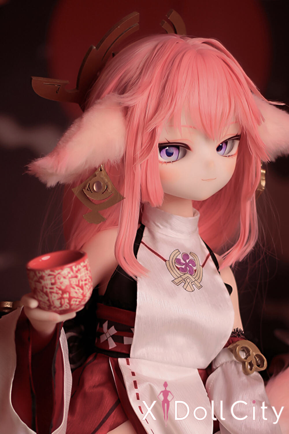 MOZU Doll 小狐狸 成人スタイルラブドール アニメ 妖艶アニメ風 ビニールヘッド＋TPEボディ ラブドール貧乳