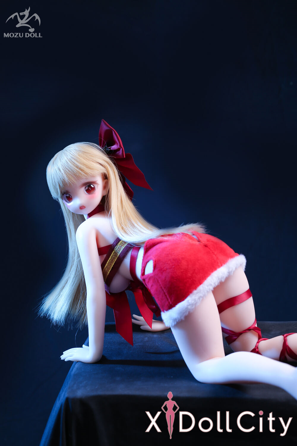 MOZU Doll 红鲤 成人スタイルラブドール サンタ風リボン衣装 可愛い フルシリコン製 ラブドール貧乳