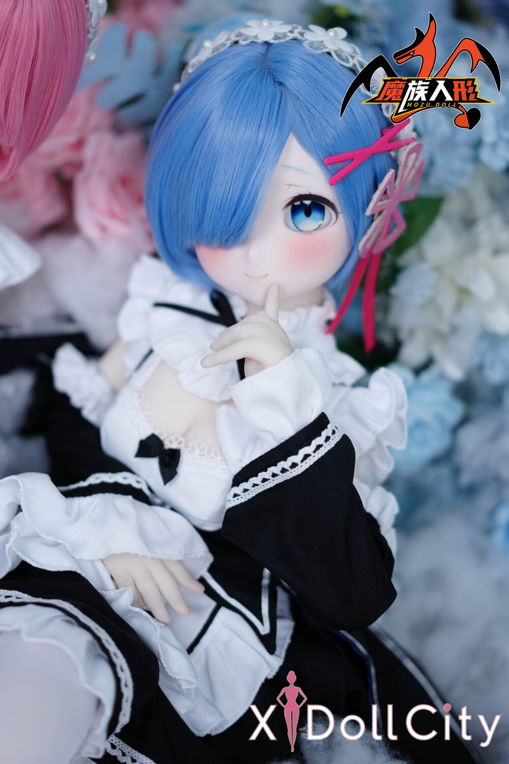 MOZU Doll 蕾姆 成人スタイルラブドール メイド系可愛いミニ ビニールヘッド＋TPEボディ ラブドール貧乳