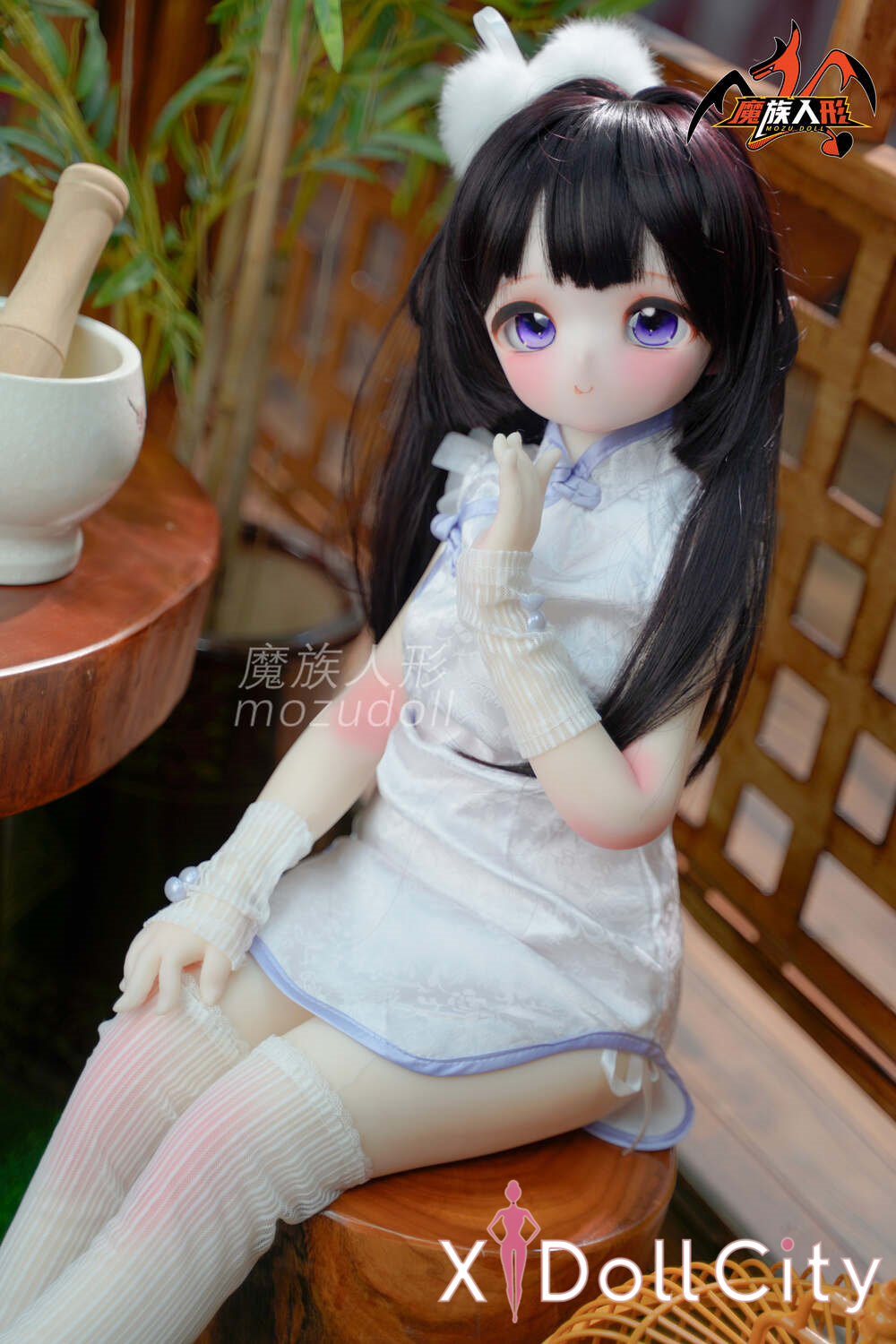 MOZU Doll 瑶瑶 成人スタイルラブドール 優雅チャイナドレスミニ ビニールヘッド＋TPEボディ ラブドール貧乳