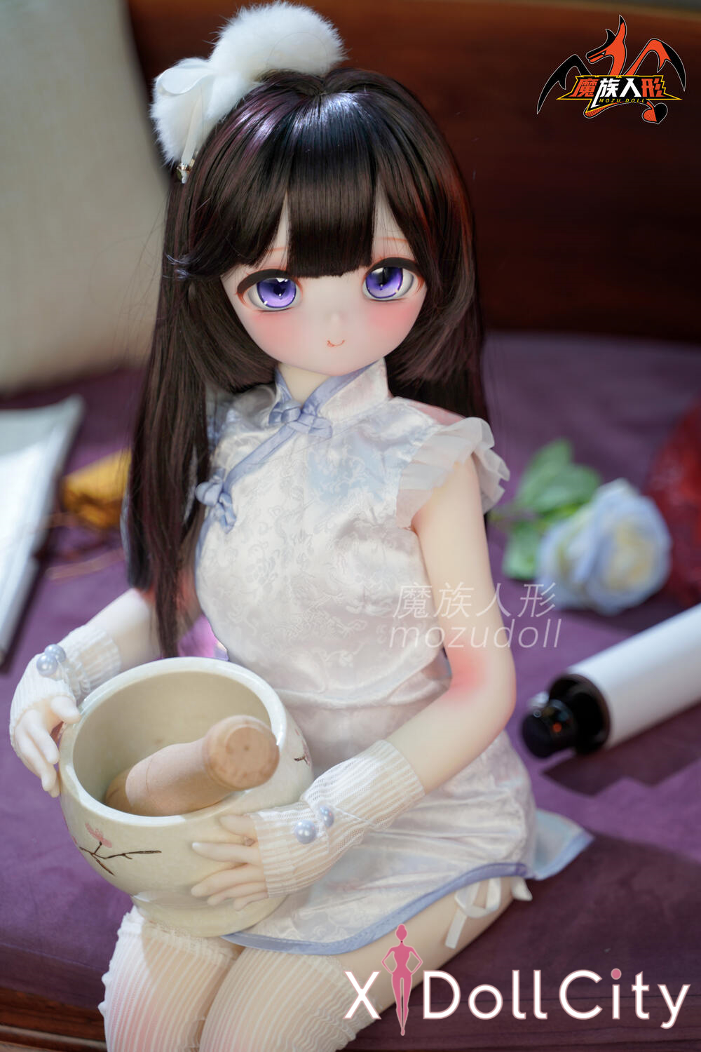 MOZU Doll 瑶瑶 成人スタイルラブドール 優雅チャイナドレスミニ ビニールヘッド＋TPEボディ ラブドール貧乳